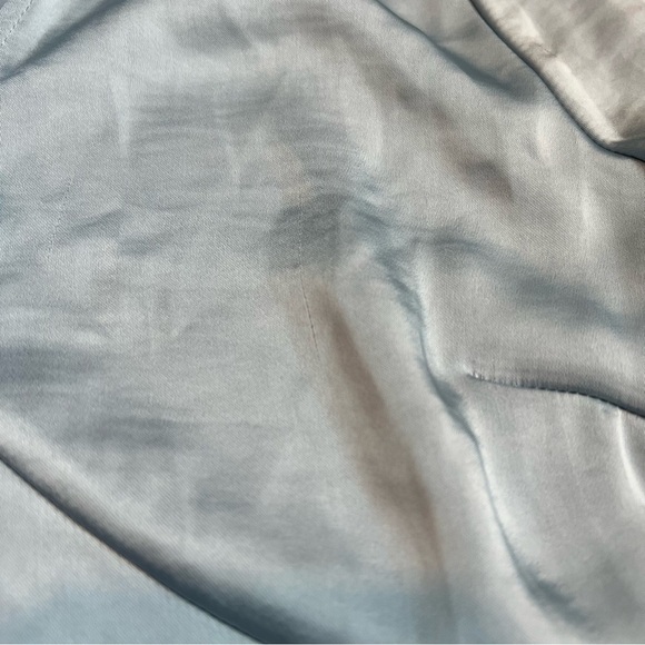 Women's Long Sleeve Satin Tie Blouse - a New Day Light Blue M - Picture 5 of 7